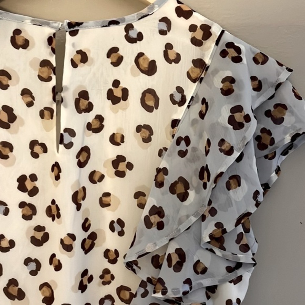 Ann Taylor Sleeveless‎ Ruffled Blouse Petite Small - Picture 4 of 8